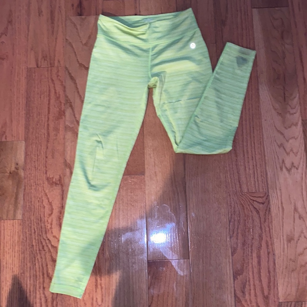 VOGO athletico like green striped yoga leggings